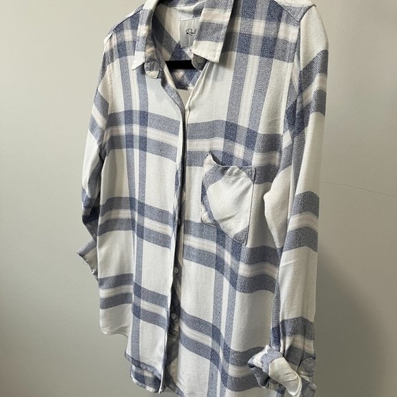 Rails blue and white plaid button down | size S - Picture 2 of 5